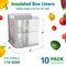 Insulated Box Liners Pack of 10 Thermal Box Liners 8x8x8 Box Size Metalized Cold Shipping Boxes with Gusseted Bottom 8 x 8 x 8 for Frozen Food with Adhesive Strip